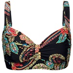 Abecita Black Forest Kanters Bra. Bikinioberteil mit schönen Paisley Muster und Taschen für Brust-Prothesen.

